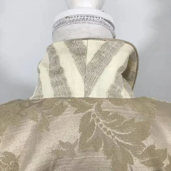 Vintage Brocade Blazer Jacket Cream Women M - Picture 6 of 12